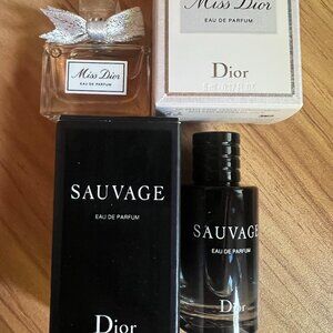 Mini Dior Perfumes  (Miss Dior and Dior Sauvage)